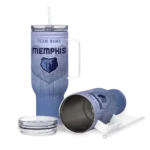 customized memphis grizzlies gradient dots blue curved tumbler best selling 1.webp