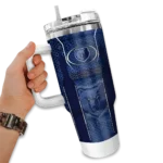 customized memphis grizzlies hexagon armor blue curved tumbler best selling 1.webp