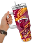 customized miami heat abstract paths red curved tumbler best selling 1.webp