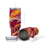 customized miami heat abstract paths red curved tumbler best selling 1.webp