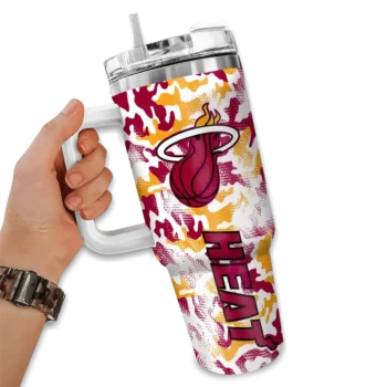 customized miami heat camo mashup red white curved tumbler fashion forward 1.webp