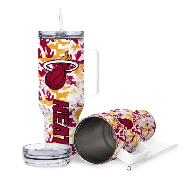 customized miami heat camo mashup red white curved tumbler high quality 1.webp