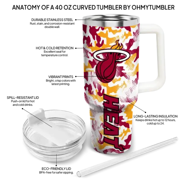 customized miami heat camo mashup red white curved tumbler new arrival 1.webp