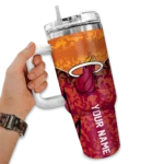 customized miami heat chevron stripe red curved tumbler best selling 1.webp