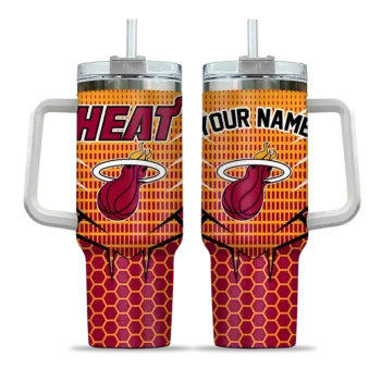 customized miami heat hex texture red curved tumbler best selling 1.webp