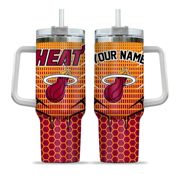 customized miami heat hex texture red curved tumbler best selling 1.webp