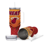 customized miami heat hex texture red curved tumbler best selling 1.webp