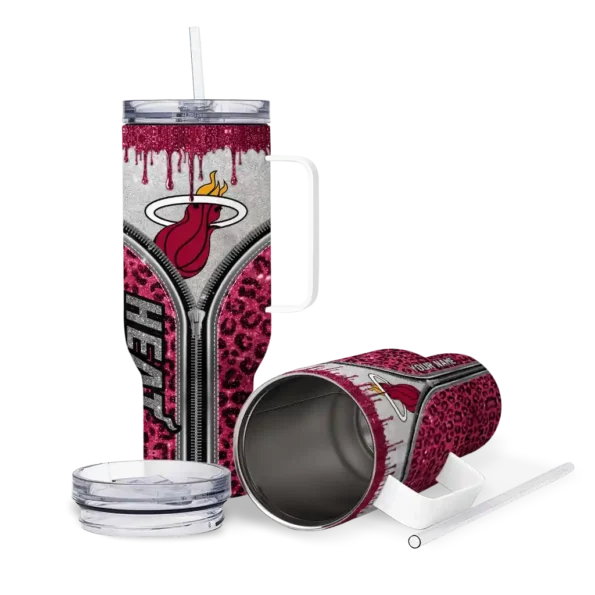 customized miami heat leopard zipper red curved tumbler high quality 1.webp