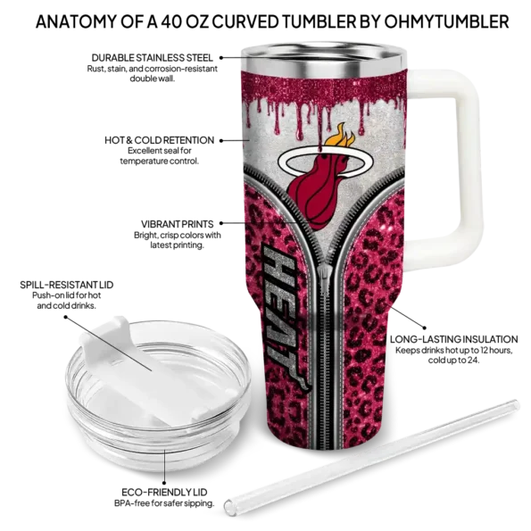 customized miami heat leopard zipper red curved tumbler new arrival 1.webp