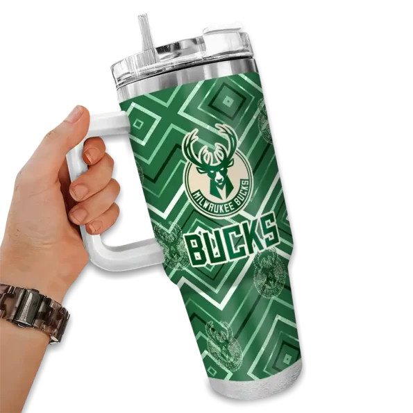 customized milwaukee bucks bold diamonds green curved tumbler fashion forward 1.webp