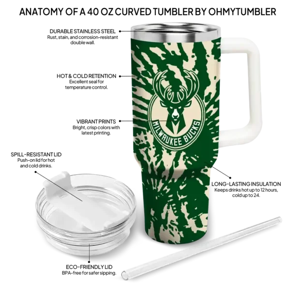 customized milwaukee bucks burst swirl green curved tumbler new arrival 1.webp