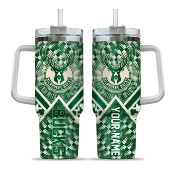 customized milwaukee bucks chevron angle green curved tumbler best selling 1.webp