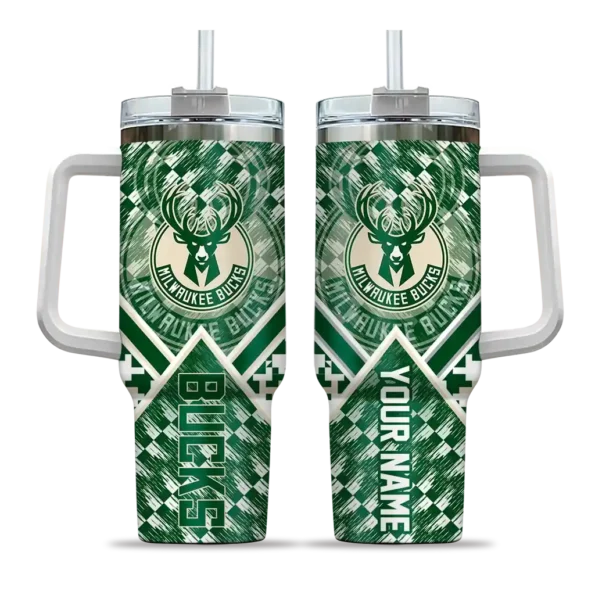 customized milwaukee bucks chevron angle green curved tumbler best selling 1.webp