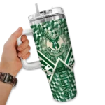 customized milwaukee bucks chevron angle green curved tumbler best selling 1.webp