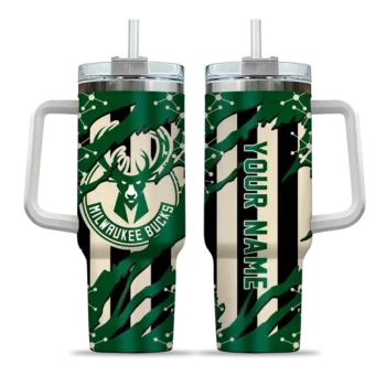 customized milwaukee bucks claw cut green black curved tumbler best selling 1.webp