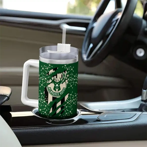 customized milwaukee bucks claw cut green black curved tumbler trendy 1.webp