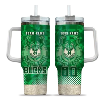 customized milwaukee bucks geometric prism green curved tumbler best selling 1.webp