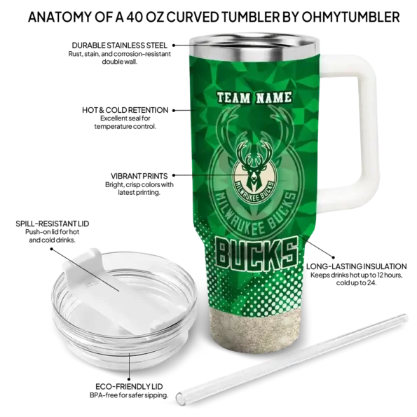 customized milwaukee bucks geometric prism green curved tumbler new arrival 1.webp