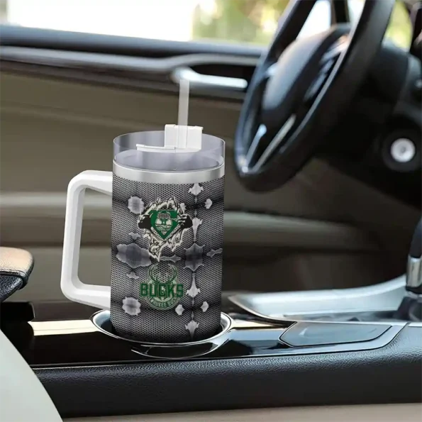 customized milwaukee bucks superman shield green gray curved tumbler trendy 1.webp