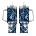 customized minnesota timberwolves arrow burst midnight blue curved tumbler best selling 1.webp