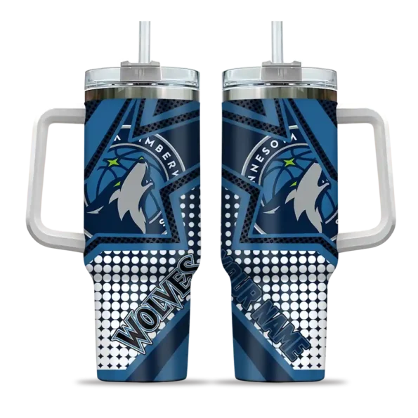 customized minnesota timberwolves arrow burst midnight blue curved tumbler best selling 1.webp