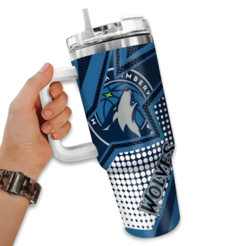 customized minnesota timberwolves arrow burst midnight blue curved tumbler fashion forward 1.webp