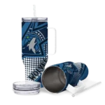 customized minnesota timberwolves arrow burst midnight blue curved tumbler best selling 1.webp