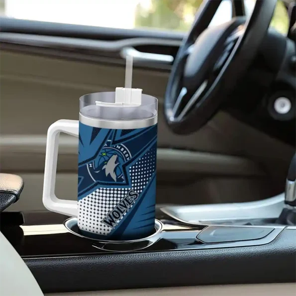 customized minnesota timberwolves arrow burst midnight blue curved tumbler trendy 1.webp
