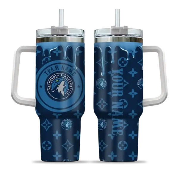customized minnesota timberwolves bullseye drips midnight blue curved tumbler best selling 1.webp
