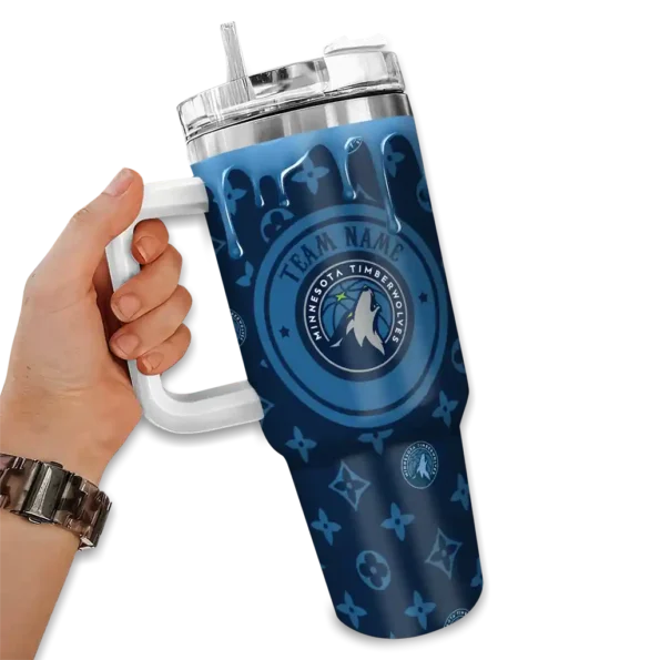 customized minnesota timberwolves bullseye drips midnight blue curved tumbler fashion forward 1.webp