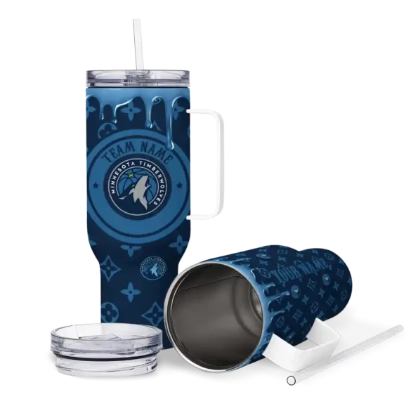 customized minnesota timberwolves bullseye drips midnight blue curved tumbler high quality 1.webp