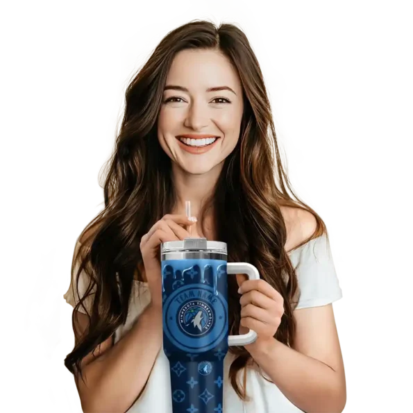 customized minnesota timberwolves bullseye drips midnight blue curved tumbler premium grade 1.webp