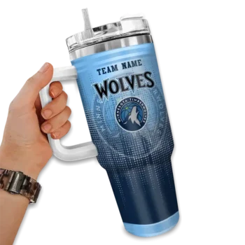 customized minnesota timberwolves gradient dots midnight blue curved tumbler fashion forward 1.webp