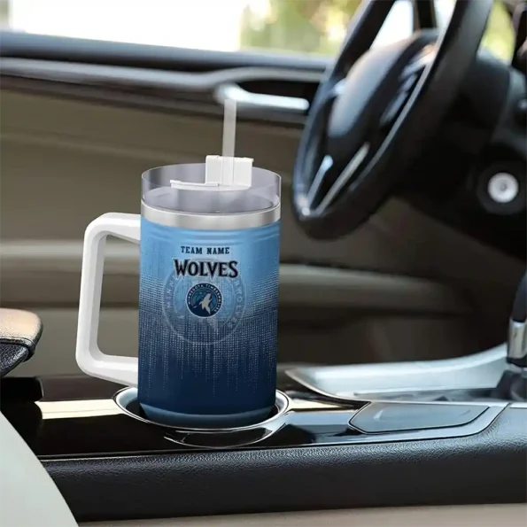 customized minnesota timberwolves gradient dots midnight blue curved tumbler trendy 1.webp