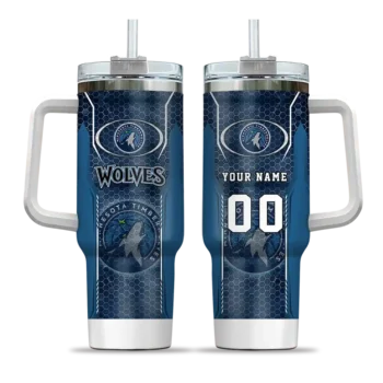 customized minnesota timberwolves hexagon armor midnight blue curved tumbler best selling 1.webp
