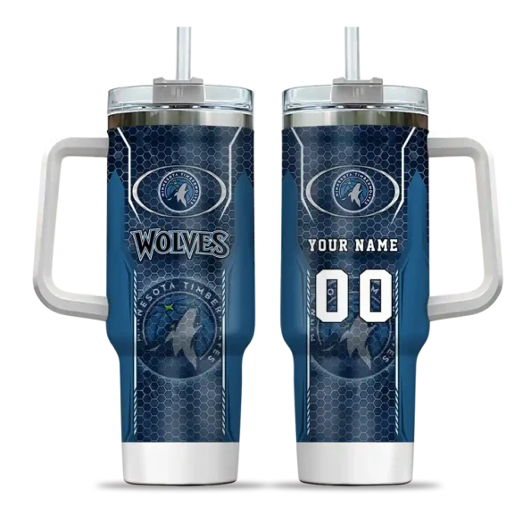 customized minnesota timberwolves hexagon armor midnight blue curved tumbler best selling 1.webp