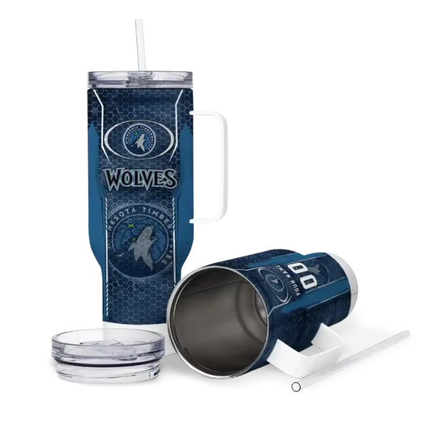 customized minnesota timberwolves hexagon armor midnight blue curved tumbler high quality 1.webp