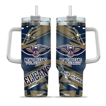 customized new orleans pelicans abstract paths navy curved tumbler best selling 1.webp
