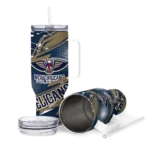 customized new orleans pelicans abstract paths navy curved tumbler best selling 1.webp