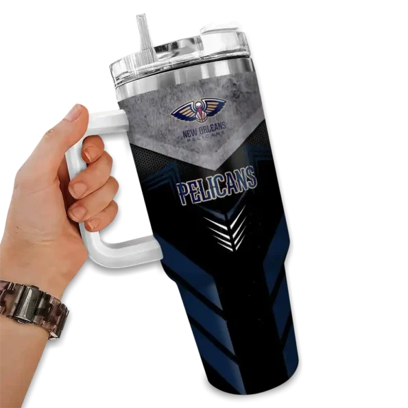 customized new orleans pelicans arrow armor navy black curved tumbler fashion forward 1.webp