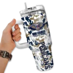 customized new orleans pelicans camo mashup navy white curved tumbler best selling 1.webp