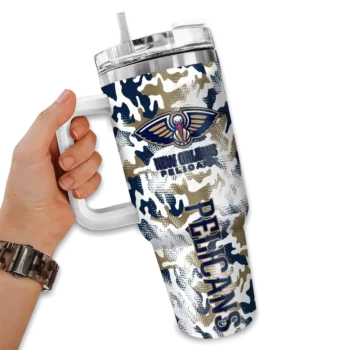 customized new orleans pelicans camo mashup navy white curved tumbler fashion forward 1.webp