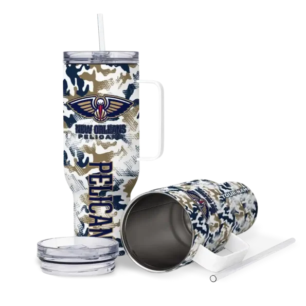 customized new orleans pelicans camo mashup navy white curved tumbler high quality 1.webp