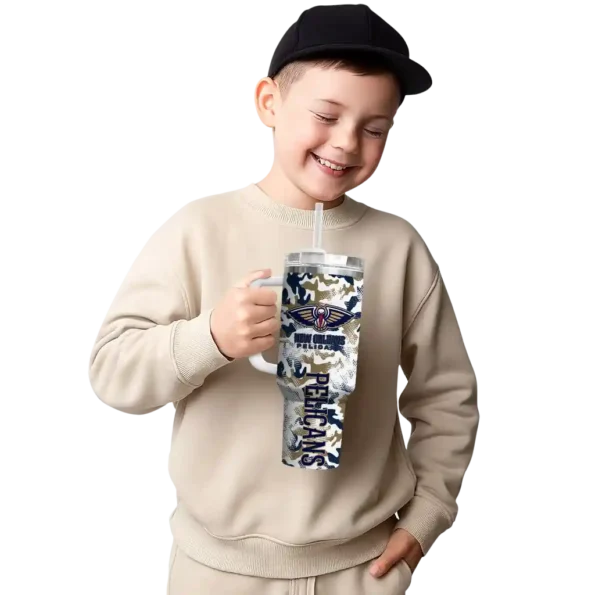 customized new orleans pelicans camo mashup navy white curved tumbler latest model 1.webp