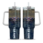 customized new orleans pelicans chevron stripe navy curved tumbler best selling 1.webp