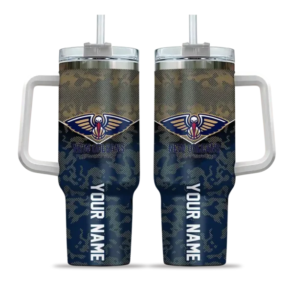 customized new orleans pelicans chevron stripe navy curved tumbler best selling 1.webp