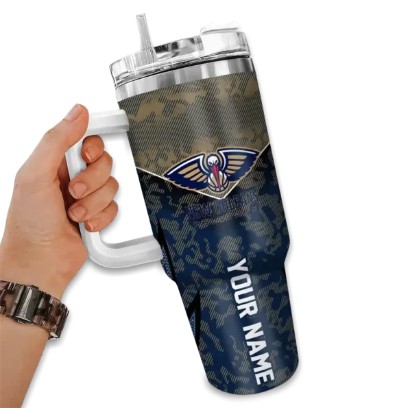 customized new orleans pelicans chevron stripe navy curved tumbler fashion forward 1.webp