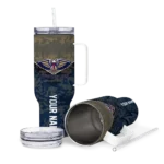 customized new orleans pelicans chevron stripe navy curved tumbler best selling 1.webp