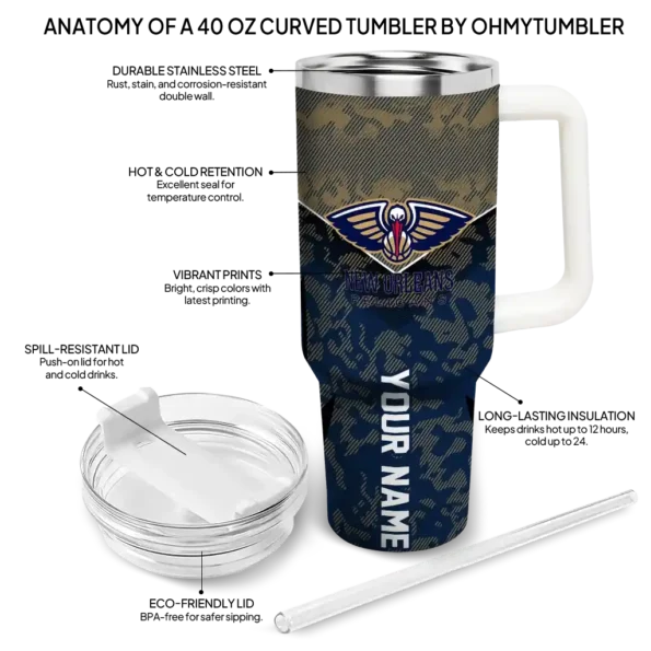 customized new orleans pelicans chevron stripe navy curved tumbler new arrival 1.webp
