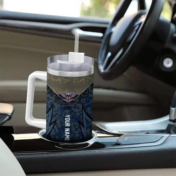 customized new orleans pelicans chevron stripe navy curved tumbler trendy 1.webp